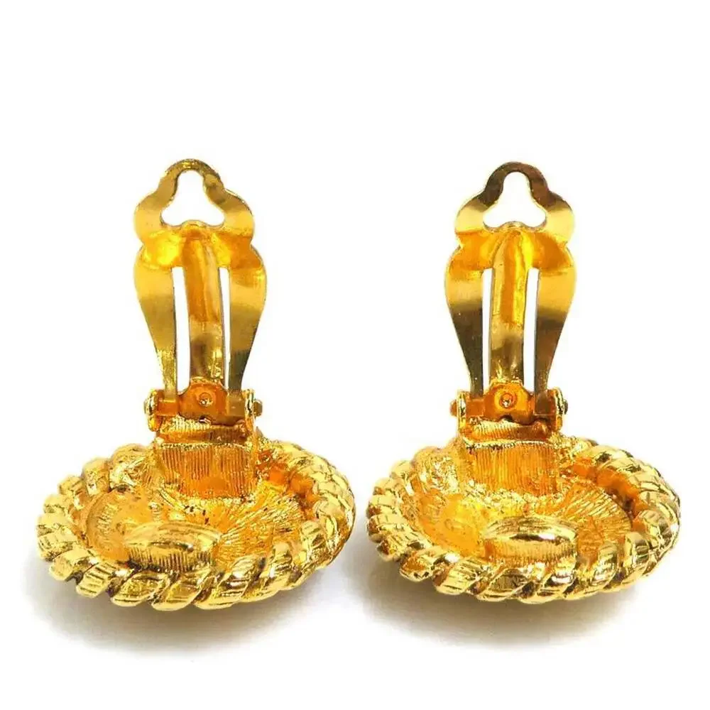 Chanel Cc Logo Clip-On Earrings Gold- #256843C56B